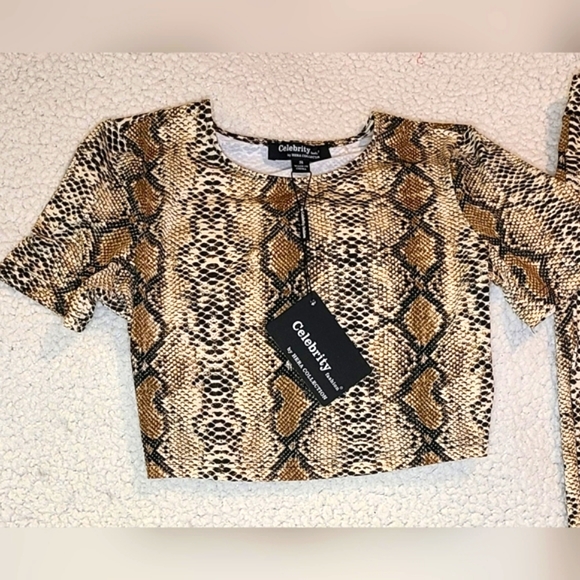 🔥NEW🔥2pc Crop Top Snake Print Set - Picture 3 of 9